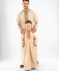 Moroccan Hooded Jellabiya Set For Father & Son