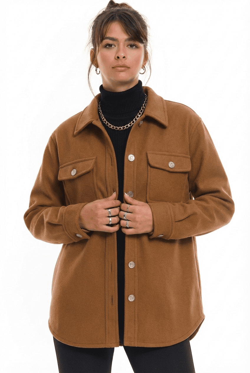 Oversized Plain Wool Jacket