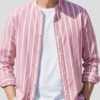 Mandarin Striped Oxford Shirt