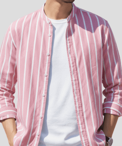 Mandarin Striped Oxford Shirt