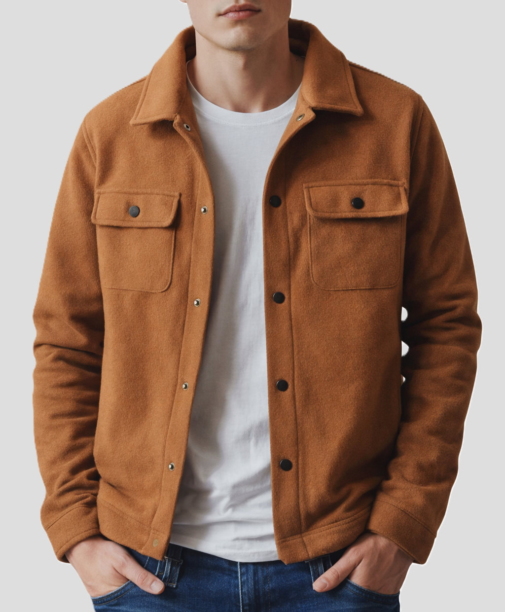 Wool Jacket with Snap Buttons