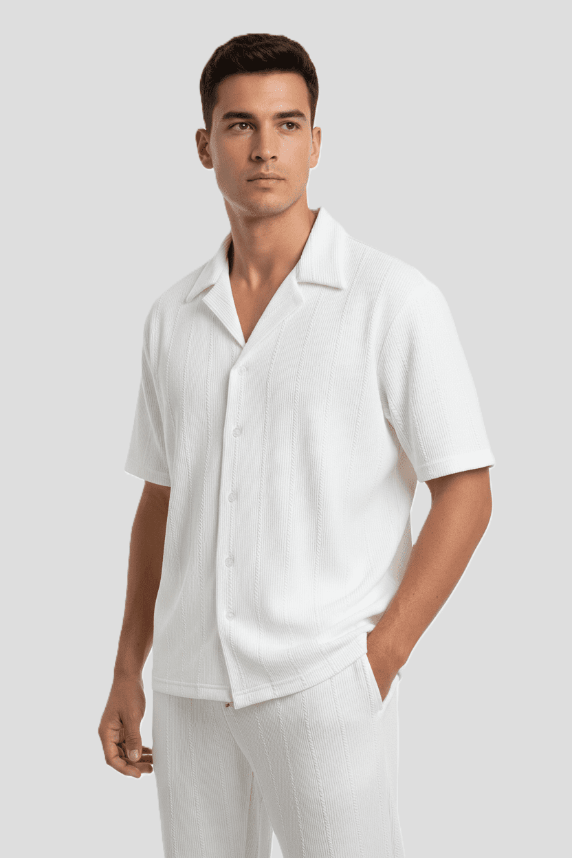 ZARA Jacquard Two-Piece Set (Shirt & Pants)