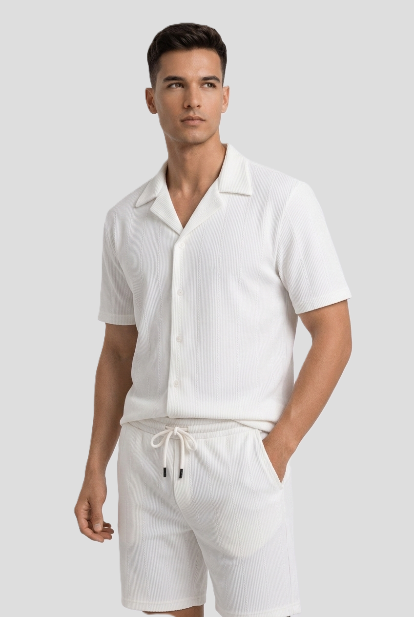 ZARA Jacquard Two-Piece Set (Shirt & Shorts )