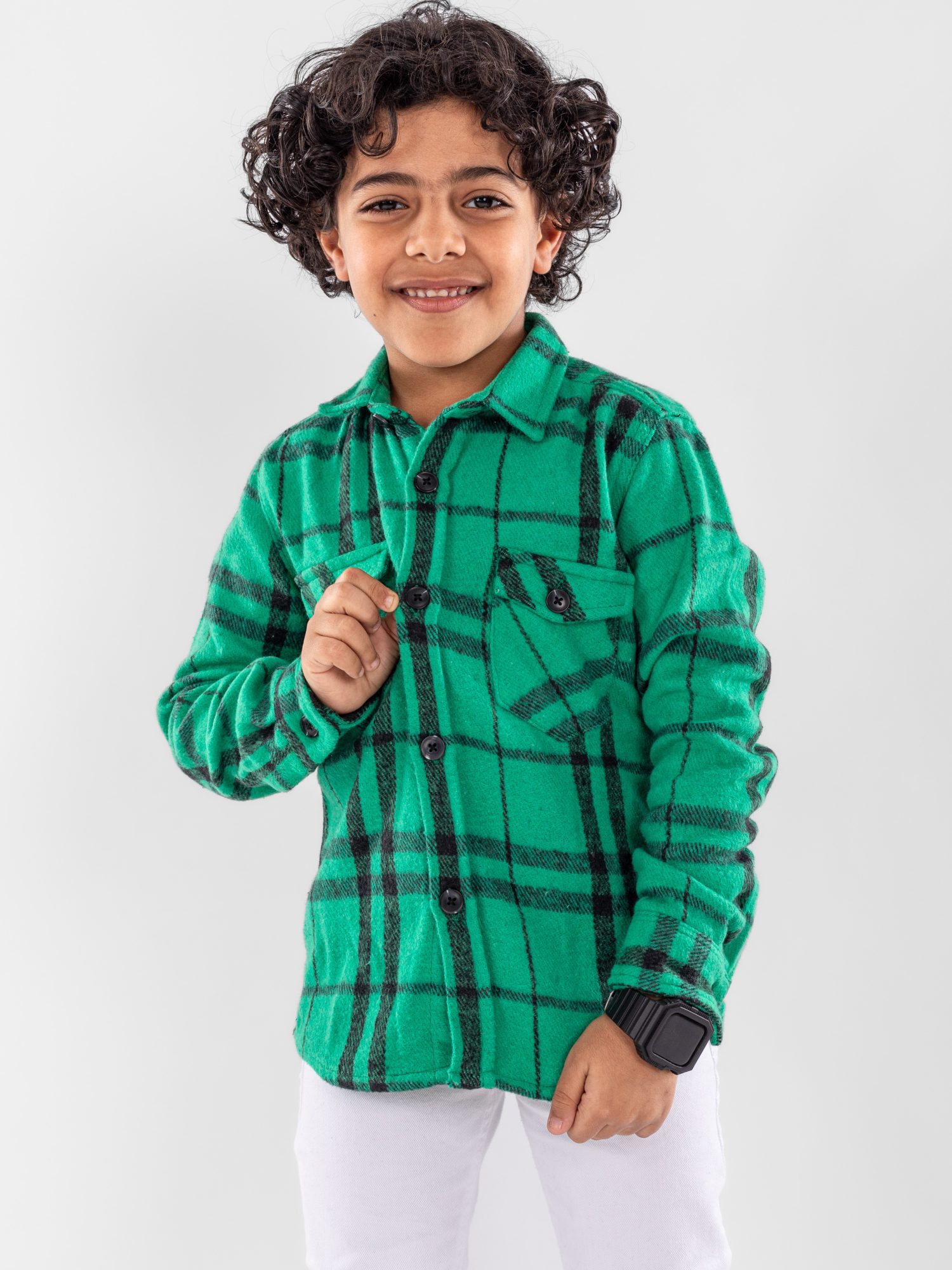 Kids Checkered Wool Shirt