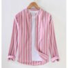 Mandarin Striped Oxford Shirt