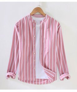 Mandarin Striped Oxford Shirt
