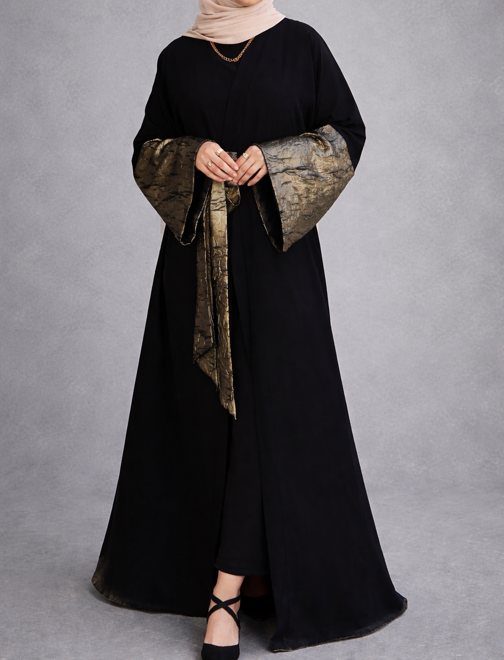 Black Open Abaya
